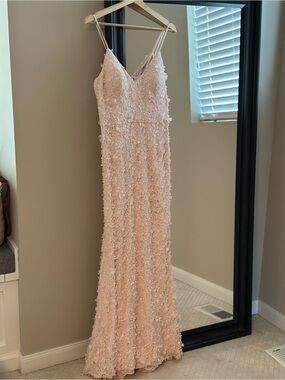 Eliza J Floral Appliqué lace gown